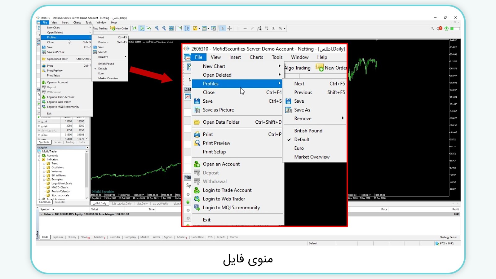 مدیریت پروفایل‌ها