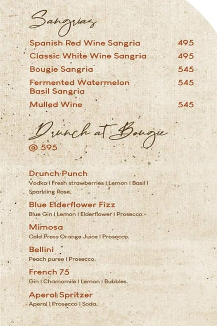 Bougie menu 