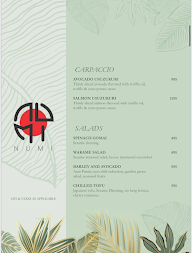 Numi menu 4