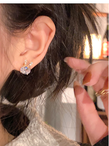 Title 1, Simple All-match Bunny Zircon Ear Studs for eve...