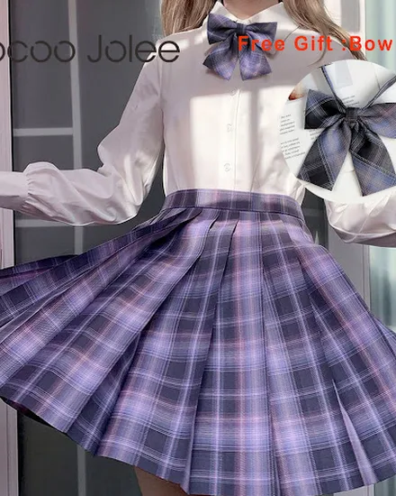 Pleated Harajuku Preppy Style Summer Women Skirt Plaid Ka... - 0