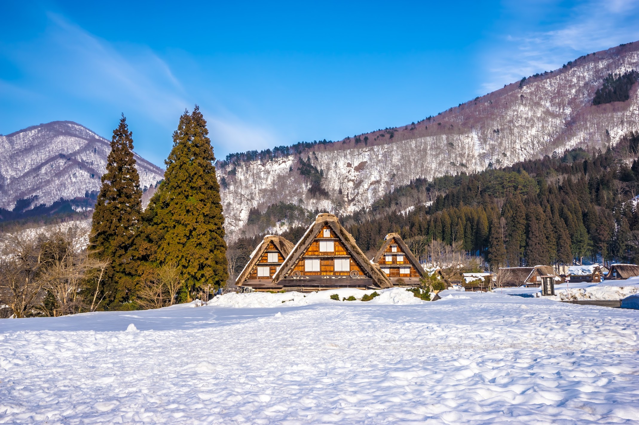 Shirakawa-go triple gassho style houses1