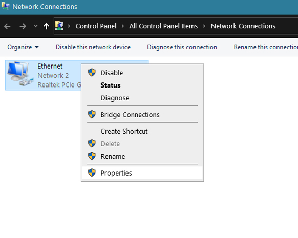 Internet Connection Properties