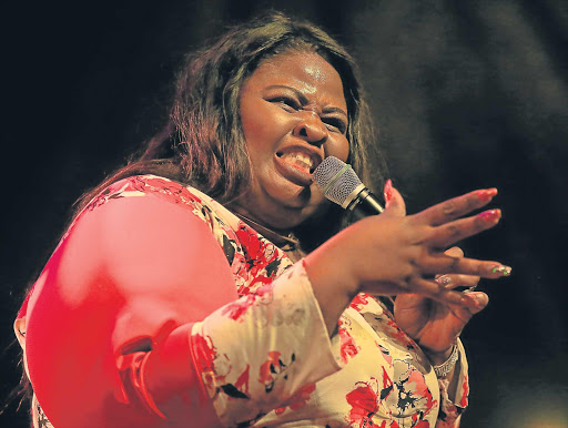 WORLD CLASS: Nobathembu Mabeka-Mhlongo performs during her live DVD recording at the Guild Theatre on Friday Picture: SINO MAJANGAZA