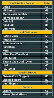 Mysore Boarding menu 3