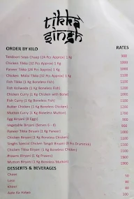 Tikka Singh menu 1