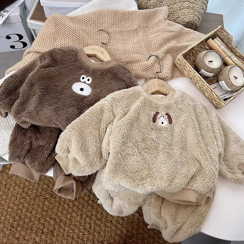 Ensemble Loungewear Coréen pour Enfants, Garçons et Filles, Bébé, Confortable et Doux, Idéal pour la Détente à la Maison, Style Coréen Tendance