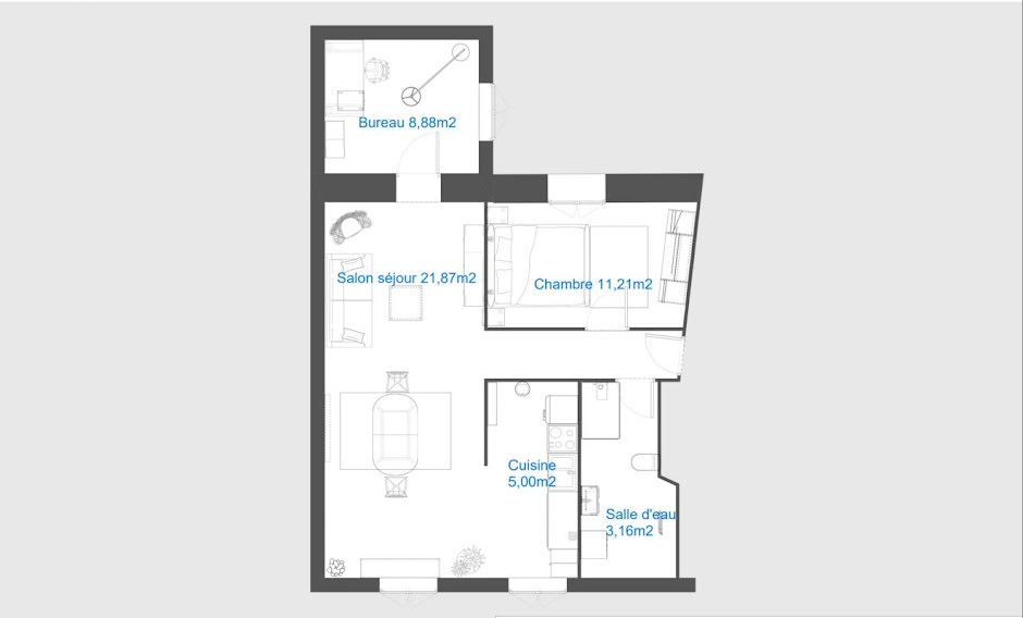 Vente appartement 3 pièces 54 m² à Bruyeres-le-chatel (91680), 139 000 €