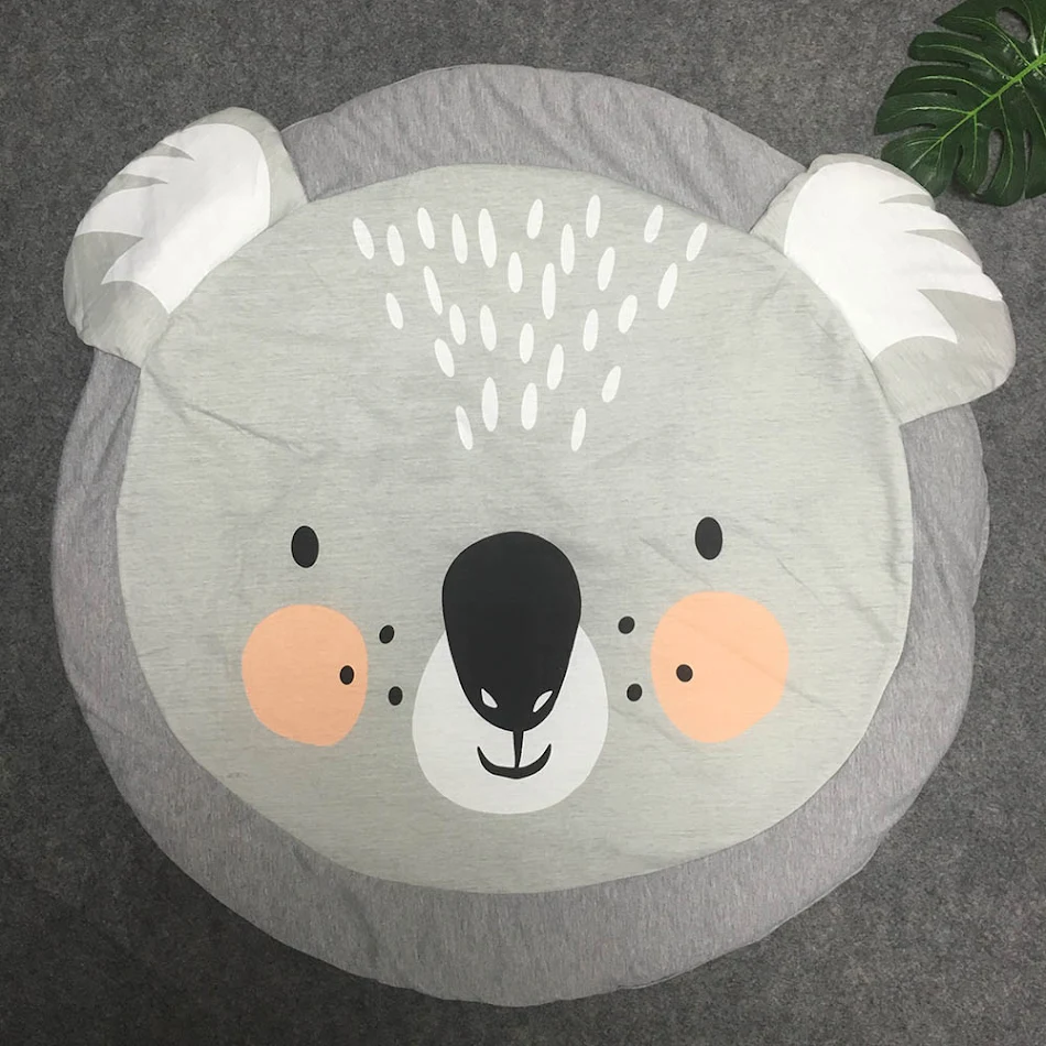 Cartoon katoenen kruipmat voor kinderen, zacht, veilig en wasbaar. Biedt een comfortabele en leuke speelruimte voor de kleintjes.