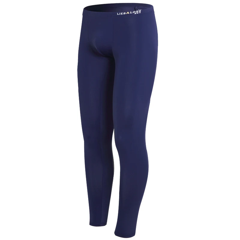Pantalones finos y sedosos de hombre con diseño U convexo, de seda de hielo elástica y translúcidos, ideales para confort y frescura.