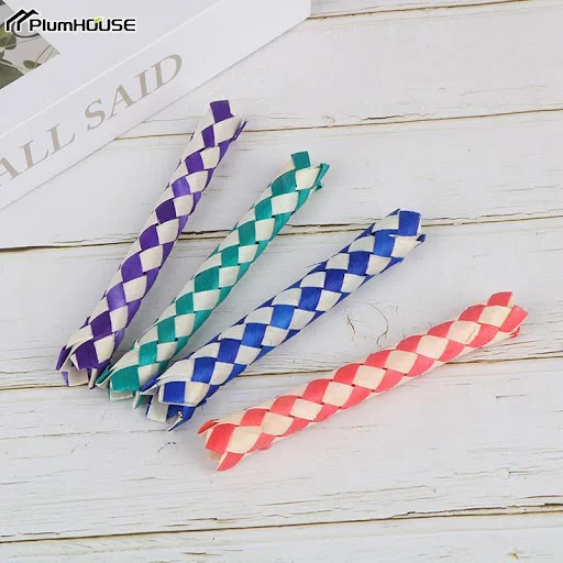 Birds Parrots Chew Toy Creativity DIY Finger Traps Fidget Toys Natural Chinese Bamboo Fingers Trap Replacement Popits Po