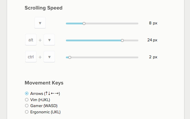 Smooth Key Scroll chrome extension