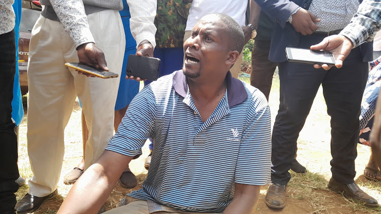 Kalama MCA Boniface Maeke speaks to the media after being assaulted by Machakos County askaris at Machakos Law Courts on January 31, 2024.