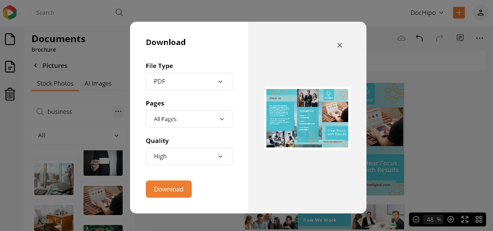 download customized business brochure template 