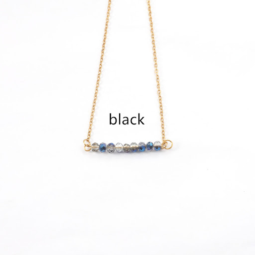 Title 3, 4mm Glass Stone Necklace Stainless Steel Chain....
