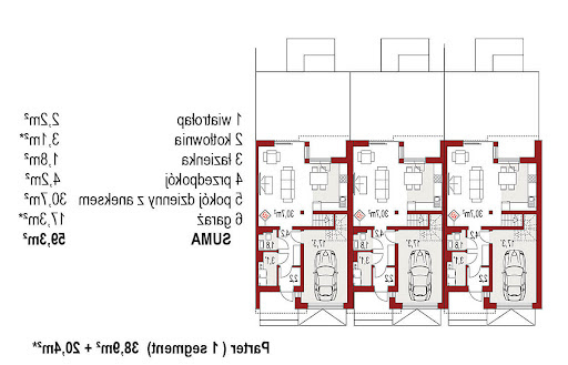 Andrea 3 segmenty - Rzut parteru