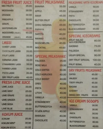 Udupi Grand menu 