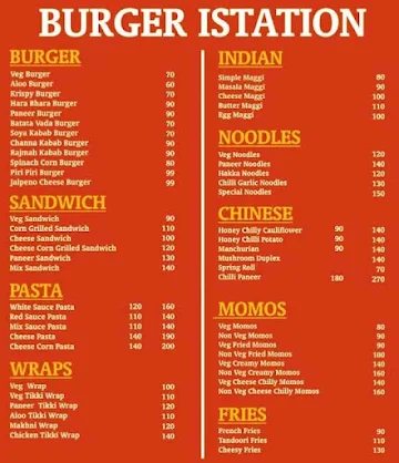 Burger Istation menu 