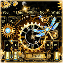 Baixar aplicação Black Gold Luxury Clock Keyboard Instalar Mais recente APK Downloader