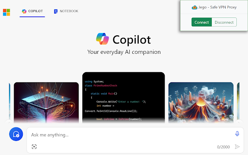 Jego - VPN مجاني لـ Copilot، ChatGPT و Claude