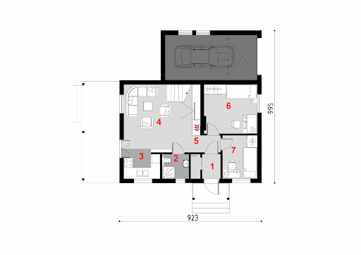 D54 - Olaf wersja drewniana - Rzut parteru