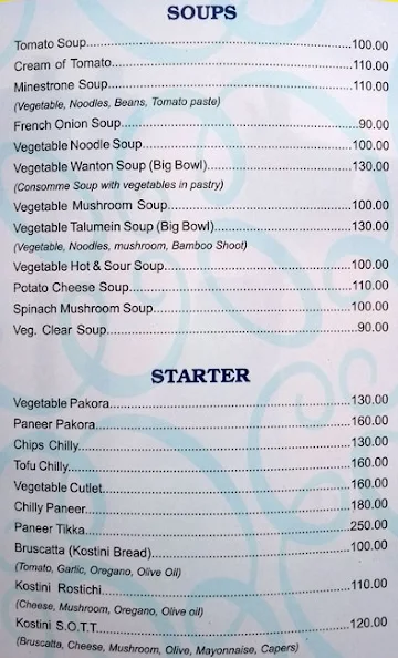 Oasis Restaurant And German Bakery menu 