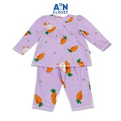 Bộ Quần Áo Dài Bé Gái Họa Tiết Thỏ Carrot Tím Thun Cotton - Aicdbgdi1Rw8 - Ain Closet