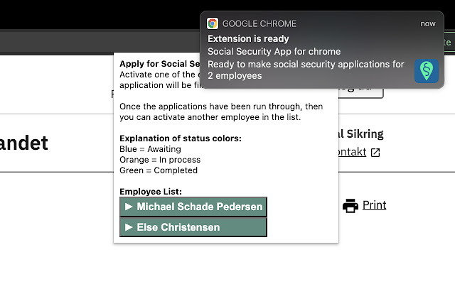 Social Security App for chrome