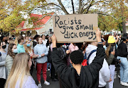 Marchers gather in Stellenbosch on May 19 2022.