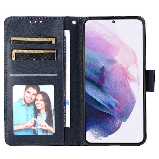 Title 45, Leather flip phone case with three card photo f...