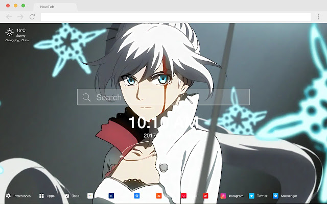 Weiss Schnee Top HD Anime New Tabs Theme