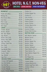 Hotel N. G. T. Non Veg menu 1