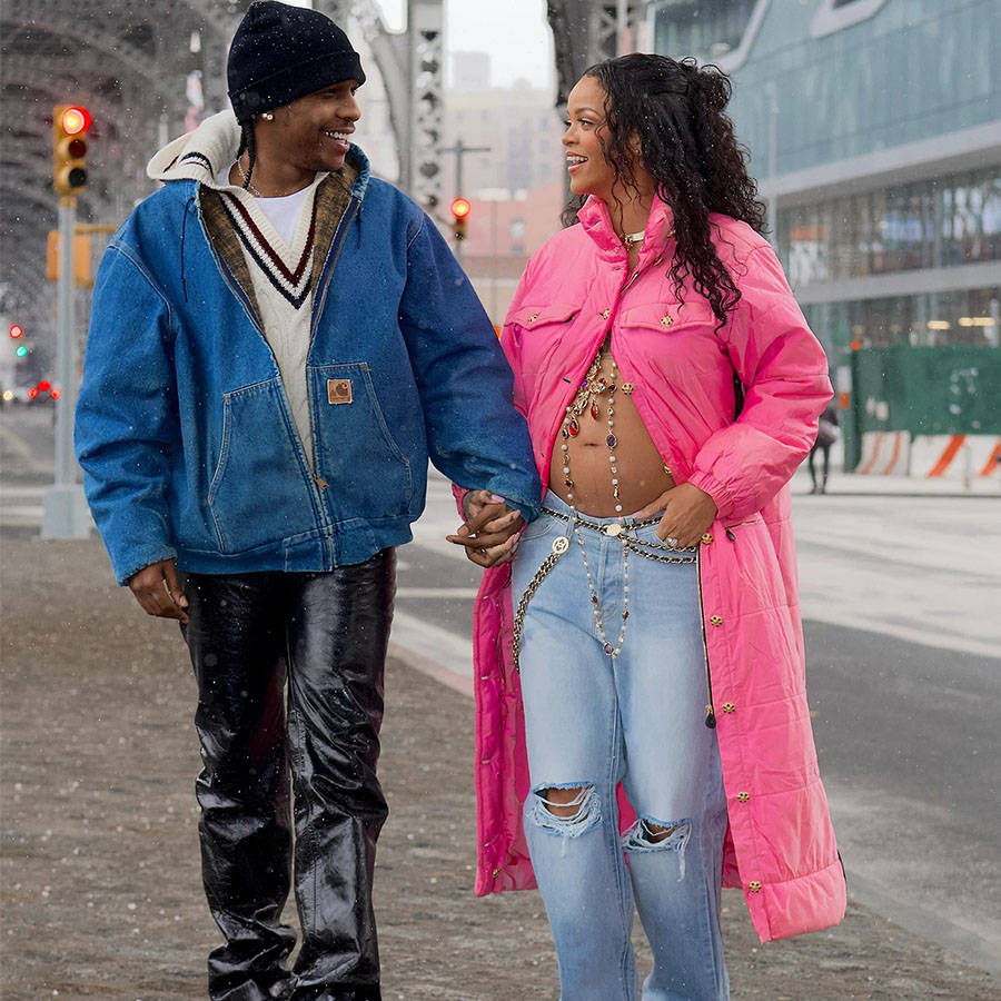 Rihanna holds hands with rapper boyfriend A$AP Rocky down the street