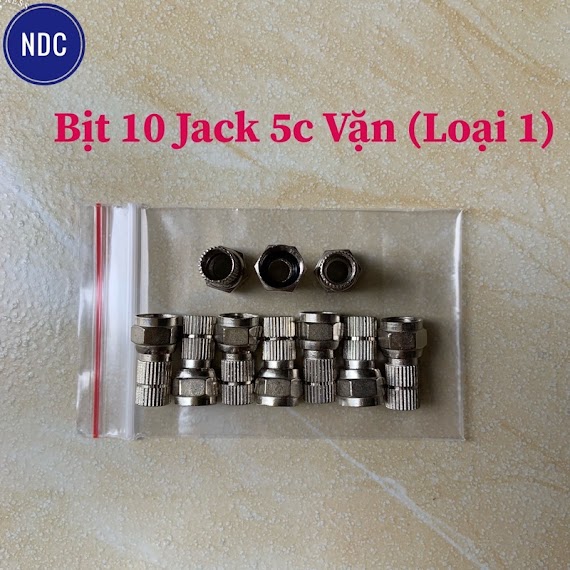 [Hcm]Bịt 10 Jack Tv Rắc Tivi Đực Cái F5 5C, Đầu Nối Cáp Tv, Đầu Bnc (Loại 1)