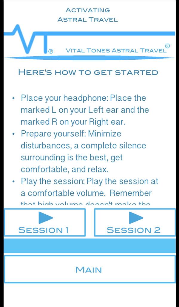 Vital Tones Astral Travel Pro Screen 3