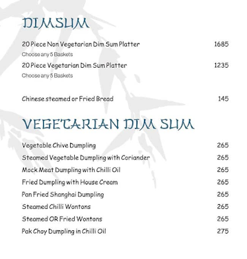 Asian Tree menu 