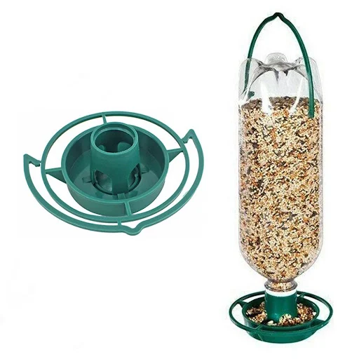 1pcs Recycle Empty Soda Bottle Top Bird Feeder Automatical Feeding Outdoors Garden Balcony Hanging Feeding Tray