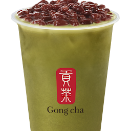 Iced Matcha Red Bean Milk Tea