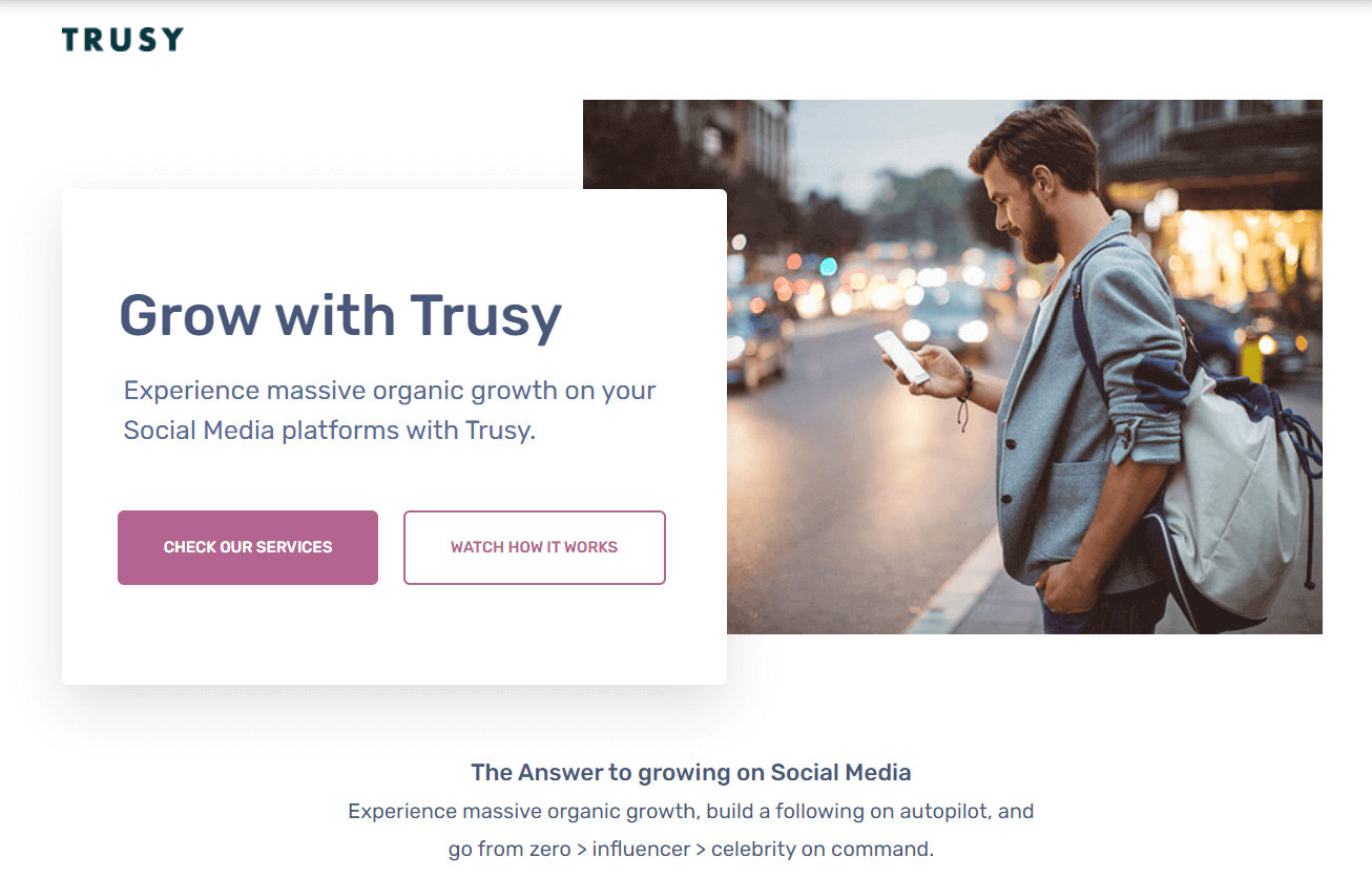 Trusy Social website