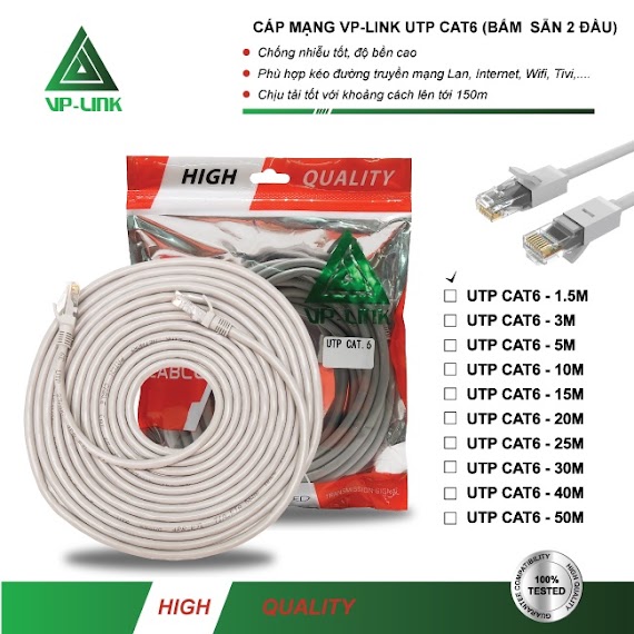 10M Đến 50M Dây Mạng (Cáp Lan) Cat5E / Cat6E Đúc Sẵn 2 Đầu Rj45