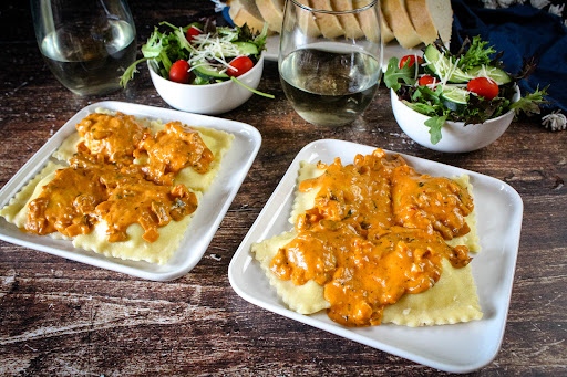 A plate of Lobster Ravioli