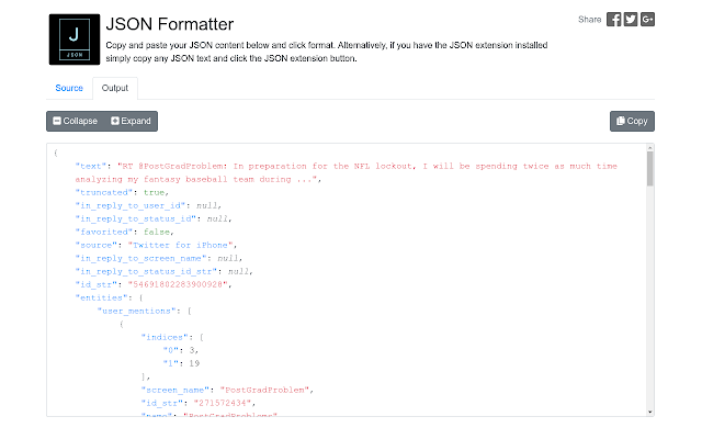 JSON Formatter