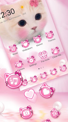 Cute Pink Bow Kitty Launcher