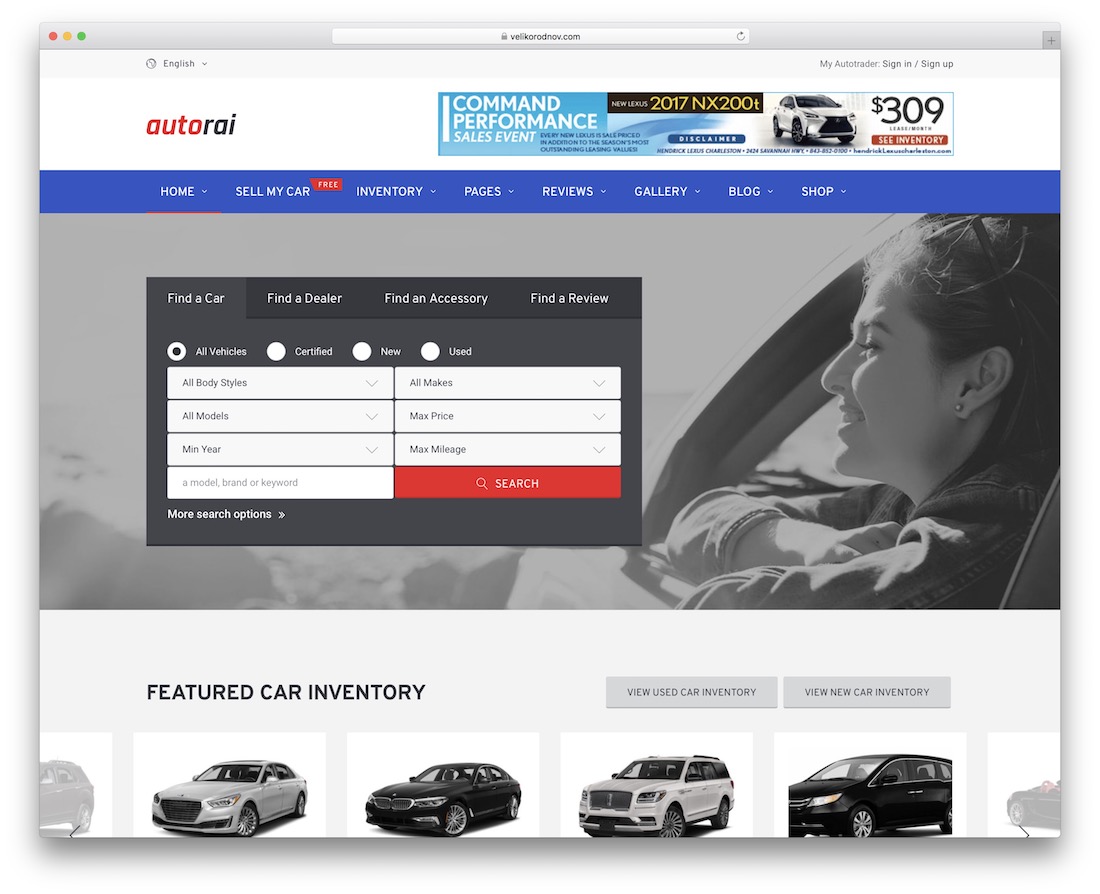 tema de wordpress automotriz avtorai