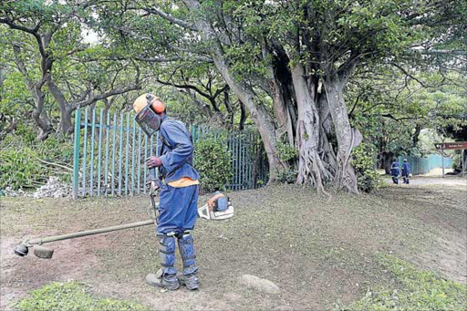 ACCOMMODATING: BCM workers are busy cleaning up alternative open spaces Picture: SIBONGILE NGALWA