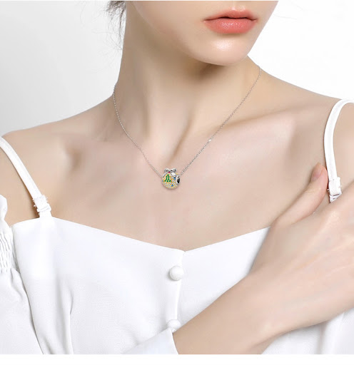 Title 27, Christmas Beaded Pendant S925 Sterling Silver F...