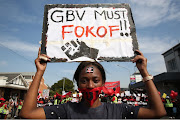 A tearful Xoliswa Buthelezi at the #TotalShutdown march in Pietermaritzburg on August 1, 2018.