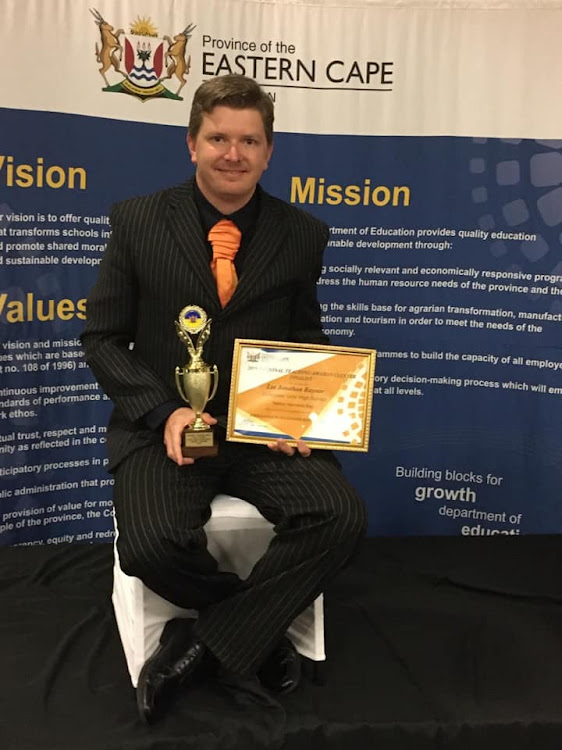 Collegiate High School teacher Lee Raynor was the overall Eastern Cape winner at the provincial round of the 2019 National Teaching Awards