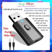 Bộ Thiết Bị Usb Thu Phát Âm Thanh Bluetooth 5 0 Dùng Cho Máy Tính, Laptop, Amply, Tivi, Ôtô Với Tai Nghe Loa Kéo