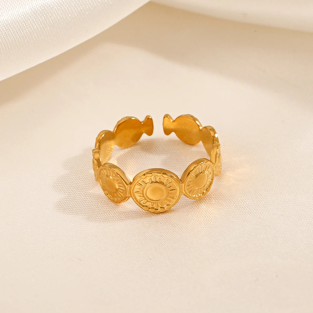 Title 4, Bague Ajustable Ouverture Ronde Géométrique Bij...